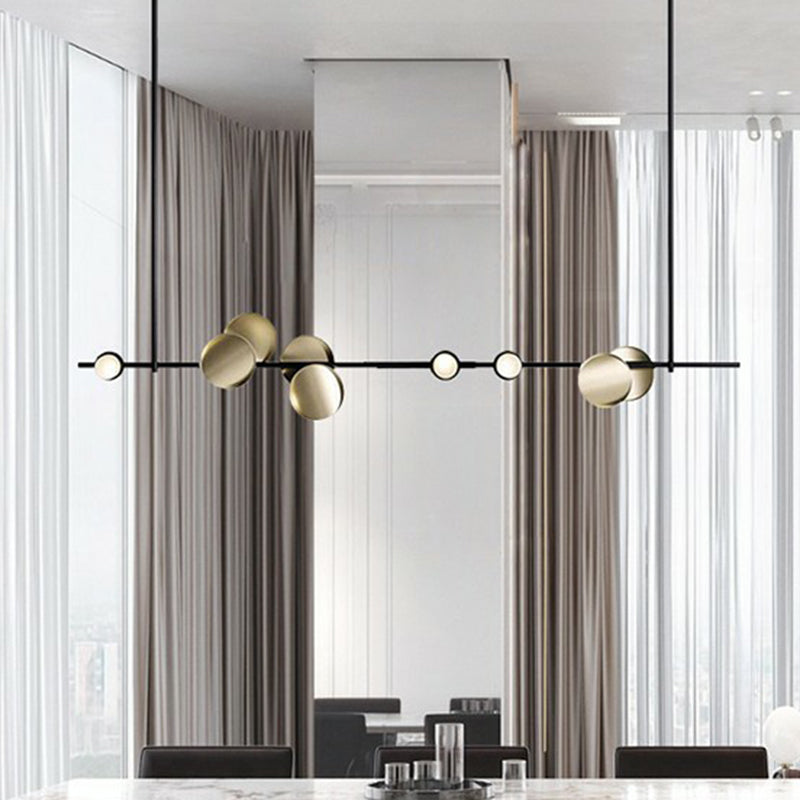 Modern Six-Light Bronze Pendant Chandelier For Creative Kitchen Lighting