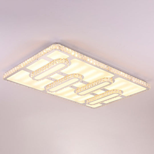 Minimalist Clear LED Flush Mounted Crystal Ceiling Light for Parlor