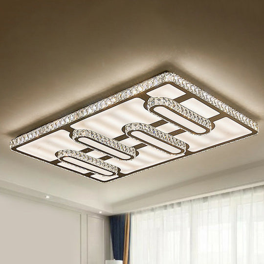 Minimalist Clear LED Flush Mounted Crystal Ceiling Light for Parlor