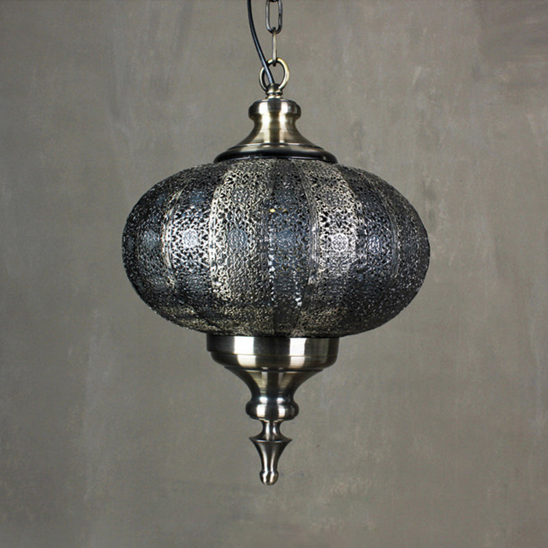 Antique Lantern Pendant Light With Metallic Bronze Finish - Ideal For Restaurants