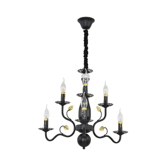 Rustic Black/Gold Metal Pendant Chandelier - 5/12/16 Lights Elegant Dining Room Ceiling Fixture