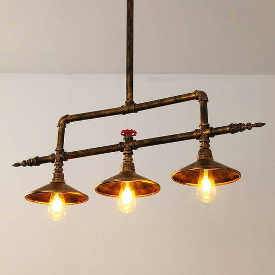 Industrial Rustic Metal Ceiling Chandelier - Stylish Dining Room Hanging Light Fixture Rust / B