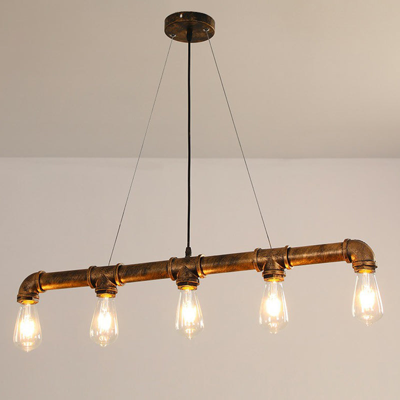 Industrial Rustic Metal Ceiling Chandelier - Stylish Dining Room Hanging Light Fixture Rust / A