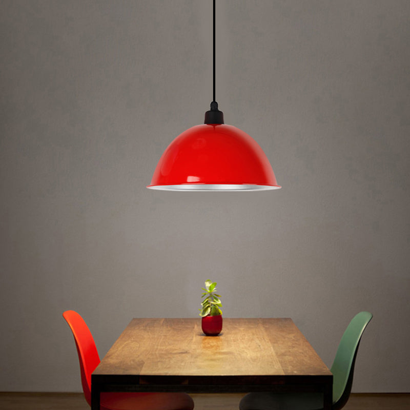 Metallic Suspension Pendant Light: Bowl-Shaped Design for Dining Room