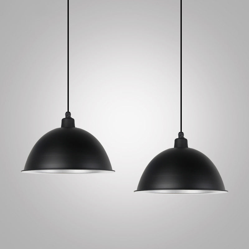 Metallic Suspension Pendant Light: Bowl-Shaped Design for Dining Room