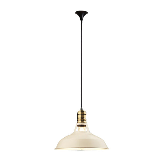 Iron Barn Shaped Industrial Pendulum Light - 1-Bulb Dining Room Pendant Fixture with Vented Socket