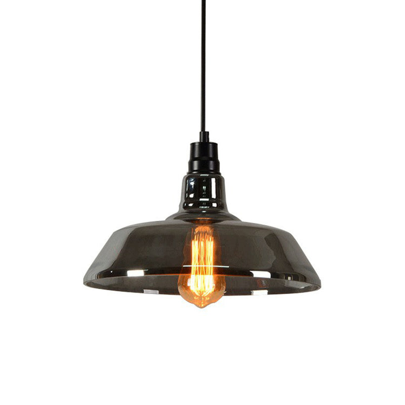 Vintage Glass Pendant Lamp with Single Bulb for Restaurant Lighting