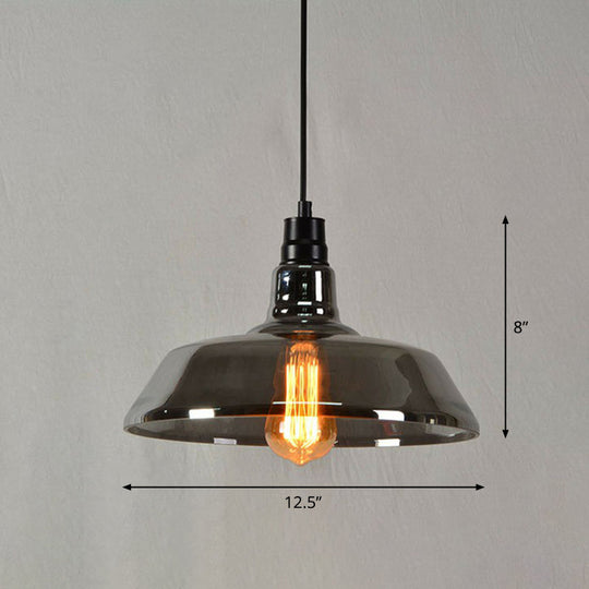 Vintage Style Glass Hanging Lamp - Single-Bulb Pendant For Restaurants