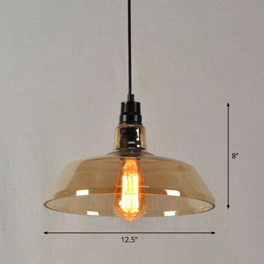 Vintage Style Glass Hanging Lamp - Single-Bulb Pendant For Restaurants