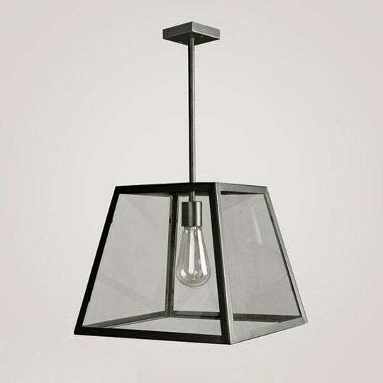 Antique Trapezoid Clear Glass Pendant Light - Ideal For Restaurants