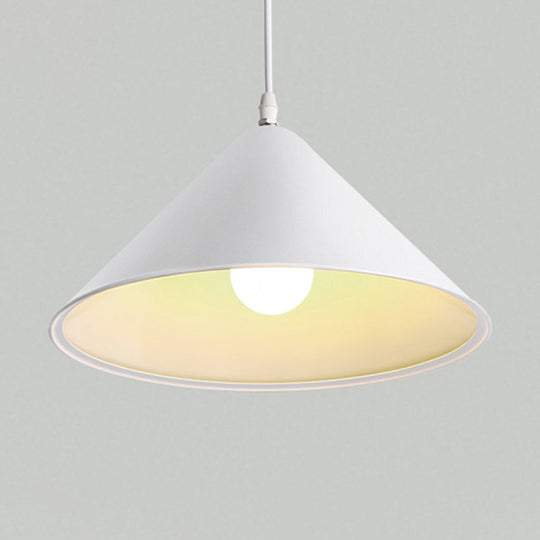 Minimalistic Metal Pendant Light for Dining Room - Conical Shape, 1 Head Hanging Fixture