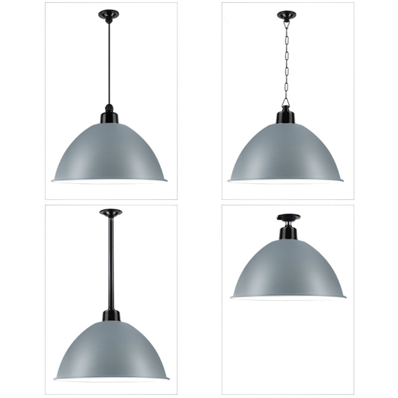 Macaron Dome Pendant Light - Metallic 1 Head Ceiling Lamp for Dining Room