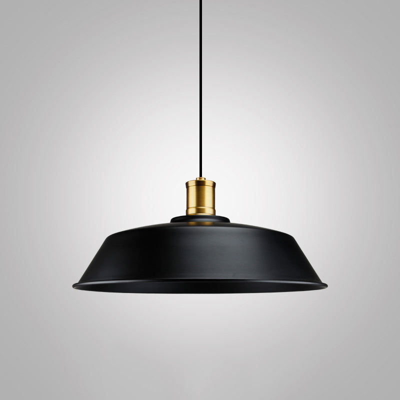 Modern Metal Black Pendant Light with Geometric Shade - Single Bulb Industrial Hanging Fixture