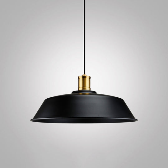 Modern Metal Black Pendant Light with Geometric Shade - Single Bulb Industrial Hanging Fixture