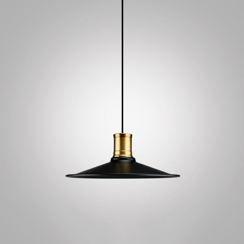 Modern Metal Black Pendant Light with Geometric Shade - Single Bulb Industrial Hanging Fixture