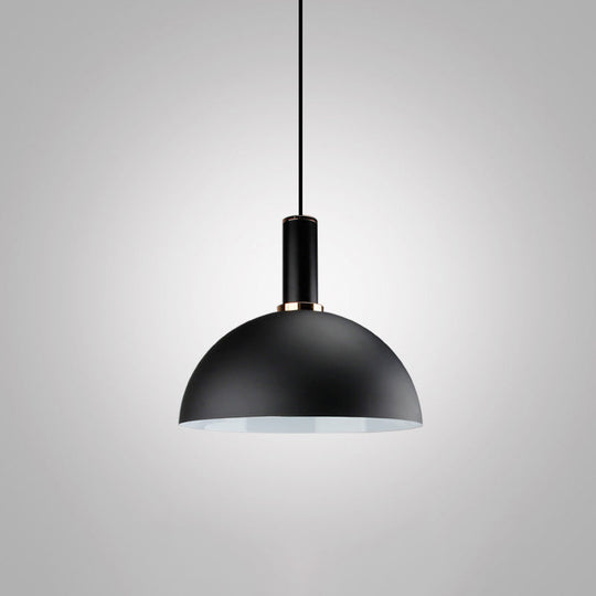 Industrial Geometric Metal Pendant Light With Black Finish And Single Bulb / I