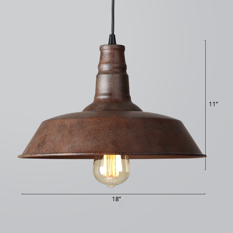 Industrial Style Iron Pendant Light Fixture - Barn Restaurant Hanging Lamp Bronze / Large