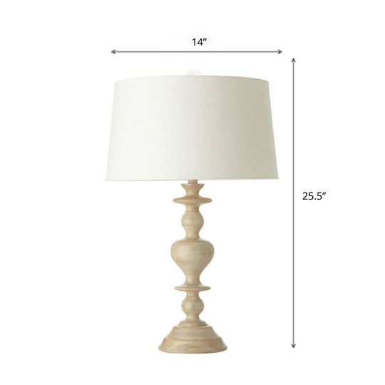 Tapered Fabric Table Lamp: Sleek Baluster Base Perfect For Bedroom Nightstands