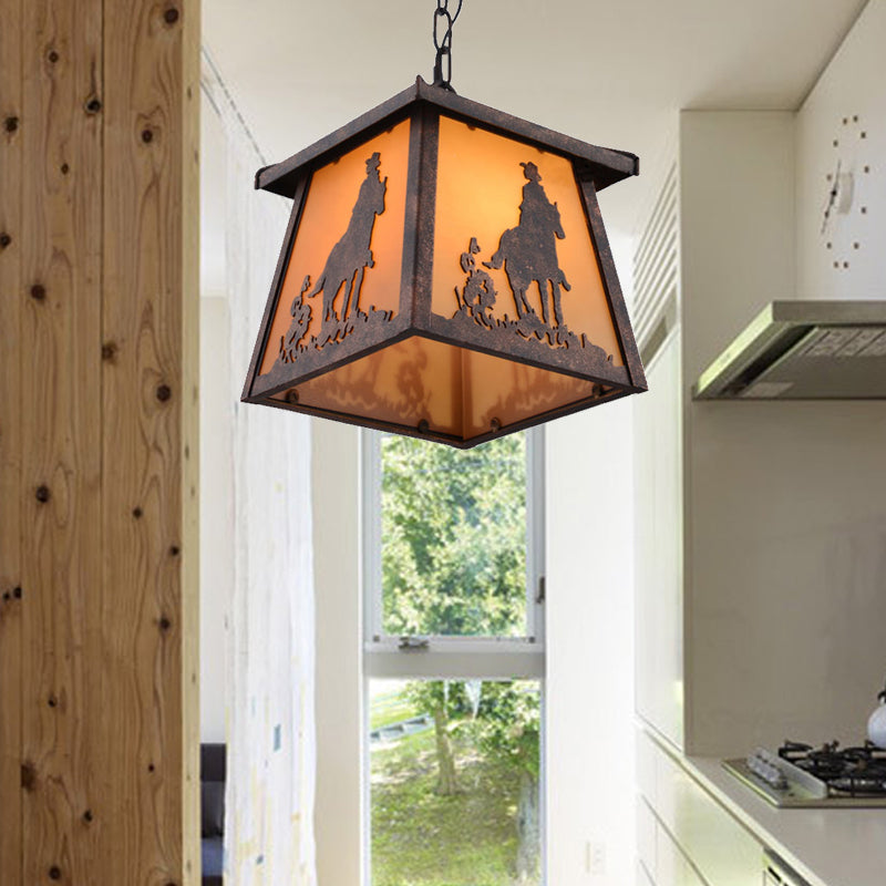 Rustic Countryside House Pendant Light Fixture 1 Metal Hanging Lamp