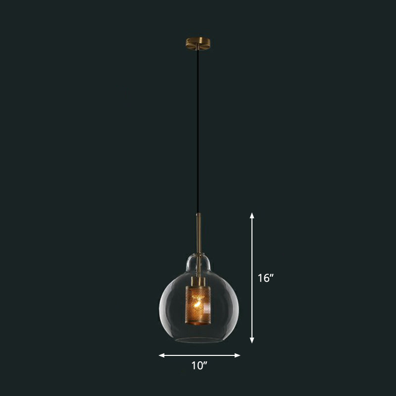 1-Light Clear Glass Shade Pendant - Simple and Stylish Hanging Light Fixture for Restaurants