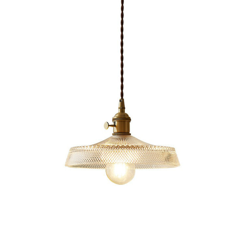 Retro Style Clear Glass Pendant Ceiling Light - 1 Head Suspension Lighting For Restaurants