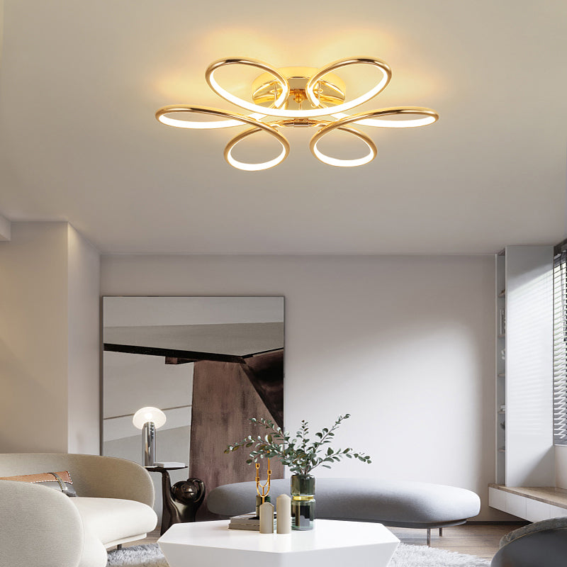 Gold Flower Led Flush Mount Ceiling Light - Simplicity Meets Elegance