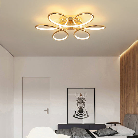 Gold Flower Led Flush Mount Ceiling Light - Simplicity Meets Elegance