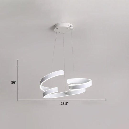 Modern White LED Ceiling Chandelier – Stylish Aluminum Hanging Light for Restaurants