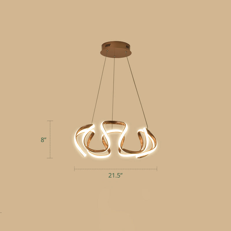 Gold-Plated LED Pendant Lamp: Elegant Acrylic Chandelier Light for Dining Room