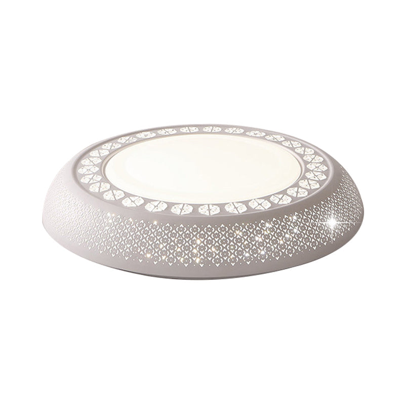 Modern White LED Flush Mount Ceiling Light with Acrylic Cover