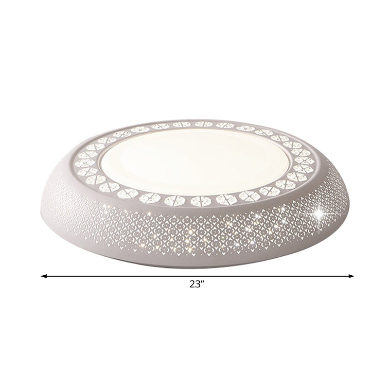 Modern White LED Flush Mount Ceiling Light with Acrylic Cover