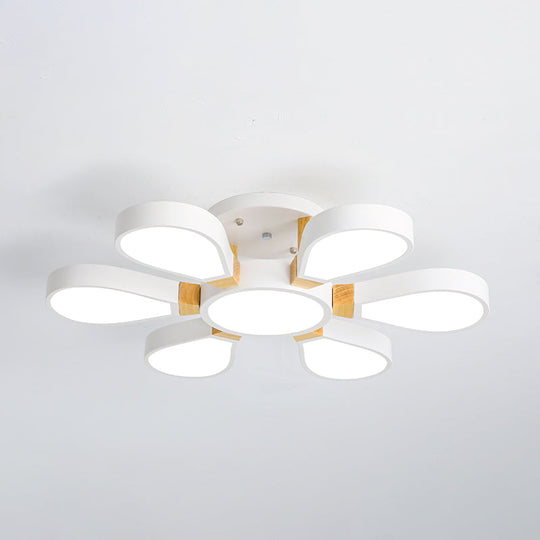 Nordic Style LED Ceiling Lamp - Petal Acrylic Shade, Semi Flush Mount