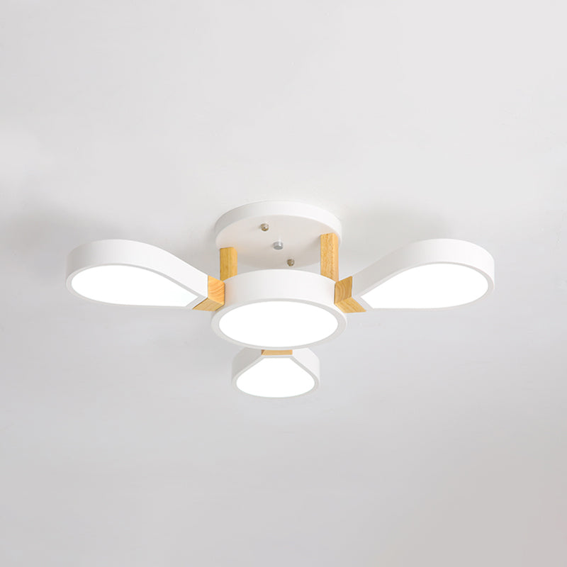 Nordic Style Led Ceiling Lamp - Petal Acrylic Shade Semi Flush Mount 3 / White Third Gear