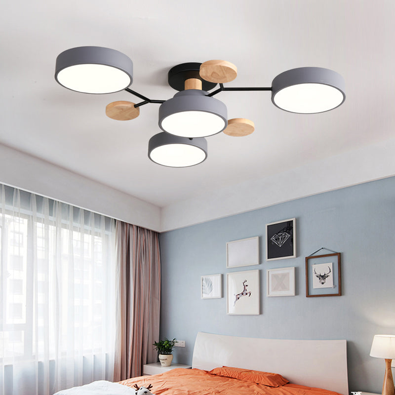 Metal Flush Nordic Led Ceiling Light With Tree Branch Design - Ideal For Bedroom