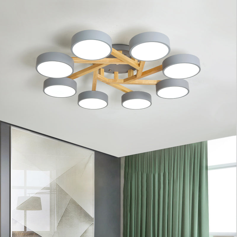 Sleek Wood Branch LED Ceiling Light with Minimalistic Acrylic Shade