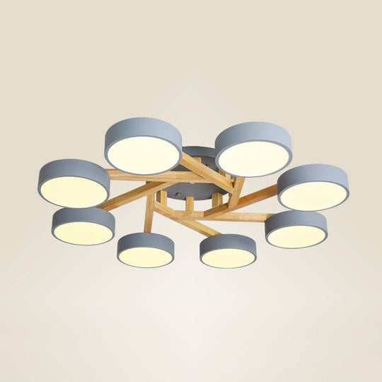 Sleek Wood Branch LED Ceiling Light with Minimalistic Acrylic Shade