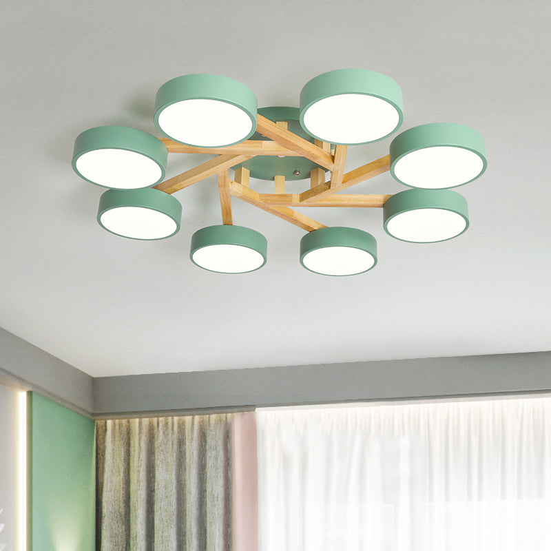 Sleek Wood Branch LED Ceiling Light with Minimalistic Acrylic Shade