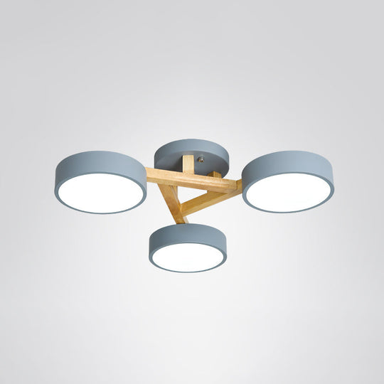 Sleek Wood Branch LED Ceiling Light with Minimalistic Acrylic Shade