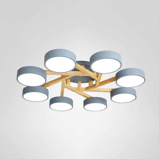 Sleek Wood Branch LED Ceiling Light with Minimalistic Acrylic Shade