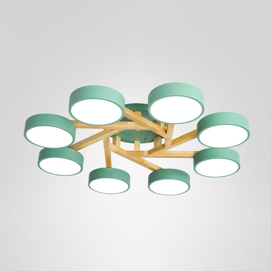 Sleek Wood Branch LED Ceiling Light with Minimalistic Acrylic Shade