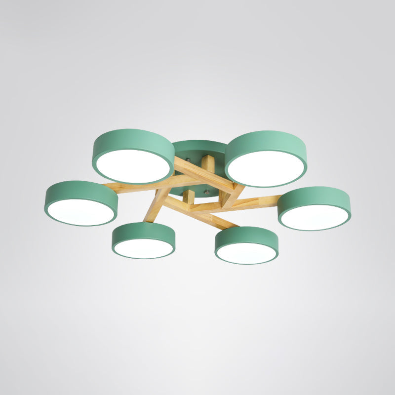 Sleek Wood Branch LED Ceiling Light with Minimalistic Acrylic Shade