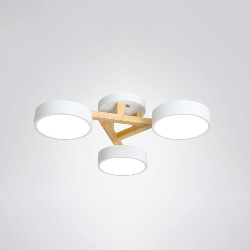 Sleek Wood Branch LED Ceiling Light with Minimalistic Acrylic Shade