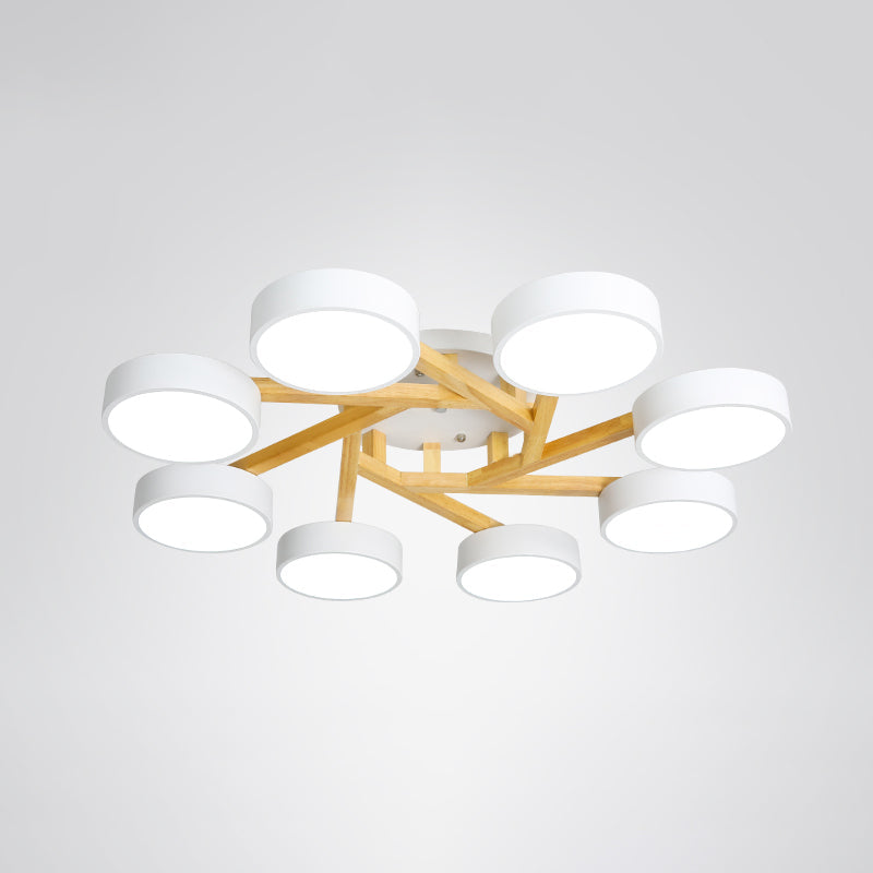 Sleek Wood Branch LED Ceiling Light with Minimalistic Acrylic Shade