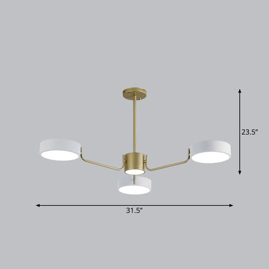 Modern Round Led Chandelier - Minimalistic Acrylic Living Room Hanging Lamp 3 / White Third Gear