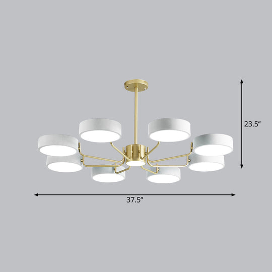 Modern Round Led Chandelier - Minimalistic Acrylic Living Room Hanging Lamp 8 / White Third Gear