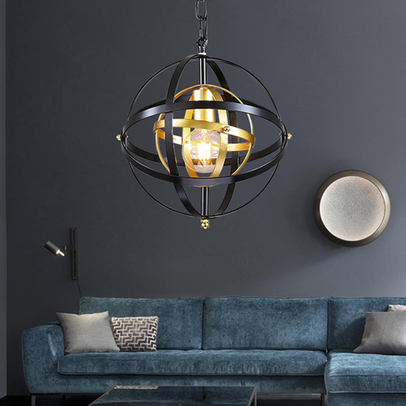 Metal Hanging Lamp - Traditional Black Pendant Lighting 1 Light For Dining Room