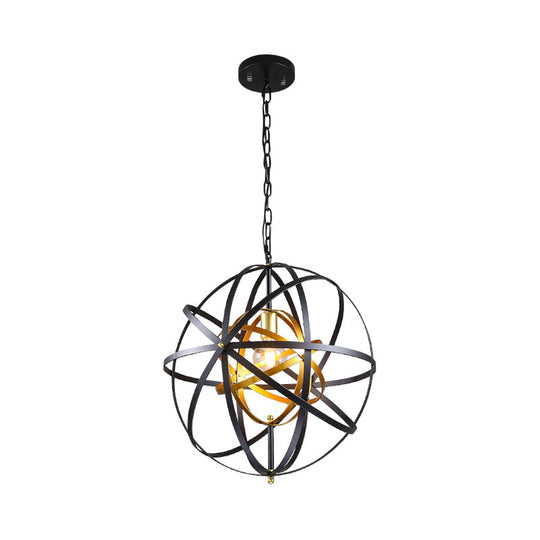 Metal Hanging Lamp - Traditional Black Pendant Lighting 1 Light For Dining Room