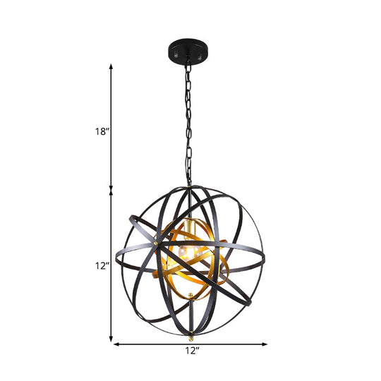 Metal Hanging Lamp - Traditional Black Pendant Lighting 1 Light For Dining Room