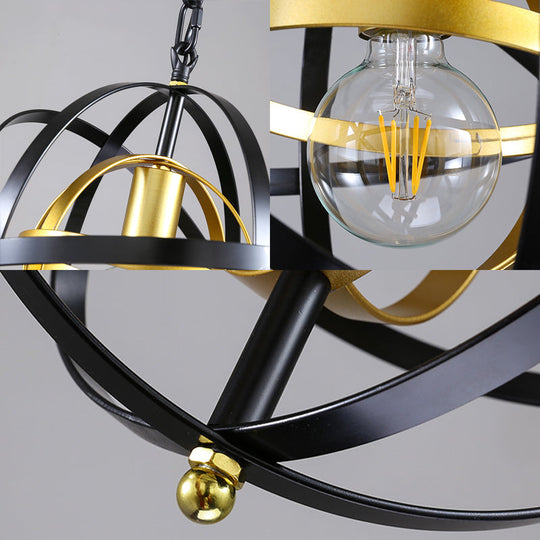 Metal Hanging Lamp - Traditional Black Pendant Lighting 1 Light For Dining Room