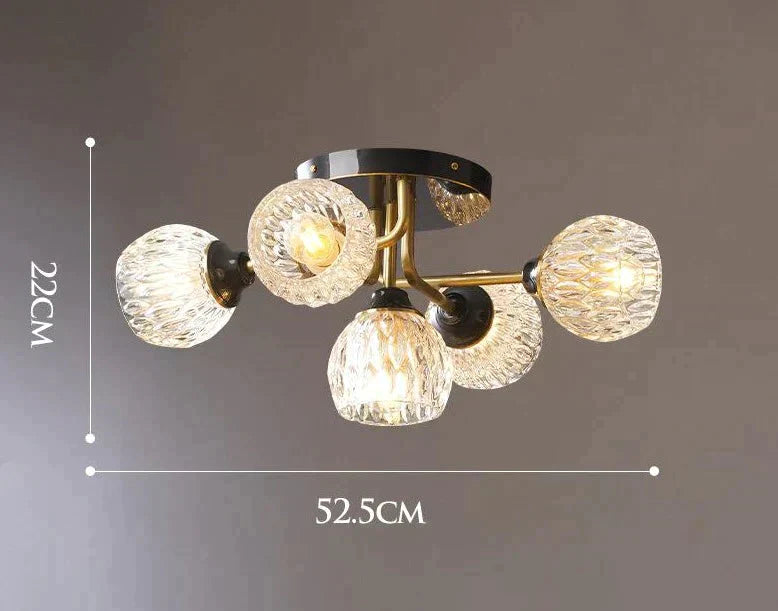 Warm All-Copper Master Bedroom Ceiling Lamp